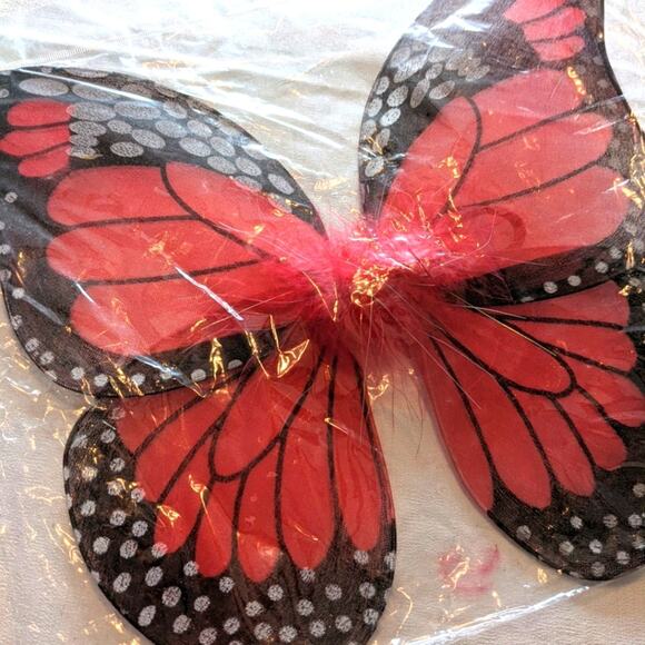DOLL RED BUTTERFLY WINGS for 18 in Doll NEW - Picture 5 of 5